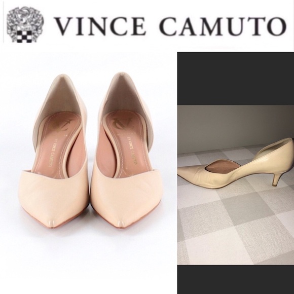 Vince Camuto Shoes - Vince Camuto Cream Leather Kitten Heel Size 37